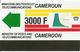 CARTE PISTE MAGNETIQUE-CAMEROUN-3000F-V°3 Traits En Bas ORANGE -TBE - Cameroon