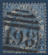 Grande Bretagne N°38 2 Shilling Bleu (PL1_AR/RA) Oblitéré Killer " 498 " De MANCHESTER TTB - Oblitérés