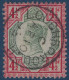 Grande Bretagne N°98 4 1/2 Rouge Carminé & Vert Oblitéré Dateur De LOUGHBOROUGH SUPERBE - Used Stamps