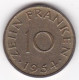 Sarre, Protectorat Français , 10 Franken 1954, Bronze-aluminium, KM# 1 - 10 Franchi