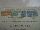EGYPTE ALEXANDRIE ENVELOPPE LETTRE Recommandée 1919 Timbre Français Oblitération - Storia Postale