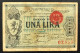 1 Lira Banca Popolare Bresciana 1871/1873 Biglietto Fiduciario Gav.06.0438.2 R3 RRR  BB LOTTO 3332 - Altri & Non Classificati