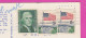 292535 / United States Empire State Building PC USED (O) 1+2x6c. Thomas Jefferson 3rd U.S. President Flag & White House - Empire State Building