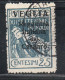 VEGLIA 1920 REGGENZA ITALIANA DEL CARNARO CENT. 25c FIRMATO SIGNED USATO USED OBLITERE' - Arbe & Veglia