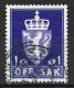 Norway 1957. Scott #O80 (U) Coat Of Arms - Servizio