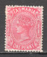 Tas125 1878 Australia Tasmania One Penny Gibbons Sg #156 12 £ 1St Lh - Other & Unclassified