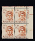 Sc#1859, 19-cent  Sequoyah Indian Native American Theme Great Americans Issue, Plate # Block Of 4 US Stamps - Plaatnummers
