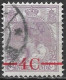 Plaatfout 59 PM 4 : Breuk En Violet Stipje In De Linkerbovenhoek In 1921 Opruimingsuitgifte 4 C / 4½ Ct Violet NVPH 106 - Plaatfouten En Curiosa