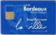 CARTE-PUCE-LG-PARKING--100F/15.24€-BORDEAUX-Sagem-Plastic Epais TBE/RARE - Parkkarten