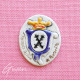 Feve Ancienne Plate Blason Faverney Festival Porcelaine Faïence Miniature - Anciennes