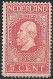 Vertikale Rode Lijn Op De Slaap In 1913 Jubileumzegels 5 Cent Rood NVPH 92 Ongestempeld - Abarten Und Kuriositäten