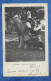 CPA Marchand Ambulant : SCAER Marchand De Moutons Couple à Cheval En Costume Folklorique Dos Précurseur 9/1/1912 - Marchands