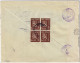 FINLAND - 1945 - Facit F282/5 Red Cross Set On Censored Registered Cover From TAMPERE 1 To LANGEBRO, Sweden - Lettres & Documents