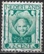 Plaatfout Groene Stip In De Vleugel En Breukje In 1924 Kinderzegels 2 + 2 Ct Groen NVPH 141 PM 2 - Variétés Et Curiosités