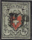 SUISSE Ca.1850: Le "2 1/2 ORTSPOST" ZNr. 13I, Sup. Obl. PP, Très Forte Cote, Attest. "Briefmarhen Prüfstelle" - 1843-1852 Kantonalmarken Und Bundesmarken