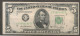 1950 A $5 DOLLAR BILL FEDERAL RESERVE NOTE - Bilglietti Della Riserva Federale (1928-...)