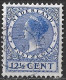 Blauwe Diagonale Lijn Van Het Haar Naar De L In 1938 Wilhelmina Type Veth 12½ Ct Blauw NVPH 185 - Plaatfouten En Curiosa