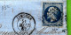 1862 ENTETE En Filigrane Fçois Nicot  Limoges  T. Empire Bleu Nuit Non Dentelé Oblit. P. Ch.   1730 > Commentry Allier - 1800 – 1899