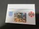 16-7-2023 (2 S 25 A) Women's Football World Cup ($1.20 FIFA Mascot Stamp) FIFA Friendly Final - UK (0) Canada (0) - 2 Dollars