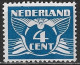 Plaatfout Blauwe Bobbel Boven De 1e E Van NEderland In 1924-1925 Vliegende Duif 4 Ct Blauw Z. WM NVPH 148 PM 8 Postfis - Variétés Et Curiosités