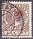 Bruin Streepje Door De Voet Vande P Van Postzegel In 1924-1926 Koningin Wilhelmina Veth 40 Ct Bruin Z. WM NVPH 160 - Plaatfouten En Curiosa
