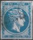 Plateflaw CF 2  In GREECE 1862-67 Large Hermes Head Consecutive Athens Prints 20 L Sky Blue Vl. 32 A / H 19 A - Errors, Freaks & Oddities (EFO)