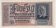 WW2 German Nazi Era Germany Reichsmark Banknote 50 Mark (ND) 1940-1945 - Segunda Guerra Mundial