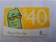 DOMINICA  $40,- PAY AS YOU GO  WITH TEXT DOMINICA RIGHT CORNER ** 14285 ** - Dominica