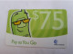 ST LUCIA   $75,- PAY AS YOU GO     Prepaid Fine Used Card  ** 14288** - Santa Lucia