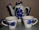 GZHEL. The USSR. Set. TEAPOT. TWO CUPS. COCKEREL. - 6-27-i - Théières