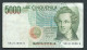 Italie -billet , Italie ,BANCA D'ITALIA ,5000 ,cinquemila Lire   -  VB 213856 G - Laura 10602   - 5000 Lire