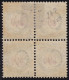 1889-91 Svizzera , Tasse Catalogo Zumstein N. 22D - 500 Verde-oliva QUARTINA - M - Unused Stamps