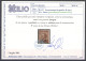 1921 Regno Di Italia , BLP N° 4A , 40 Cent Bruno , Soprastampa Azzurro Nera , Centratura Buona , MNH** - Certificato Ci - Timbres Pour Envel. Publicitaires (BLP)