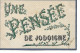 CP Une Pensée De Jodoigne Avec éléments Dorés En Relief Sur Les Caractères Verts 1907. Ida à Julie Servais Wasseiges - Jodoigne