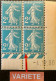 R1118(2)/393 - 1930 - TYPE SEMEUSE - N°239 + 239a (1t) BLOC NEUF** - VARIETE >>> Sans Signature ROTY (timbre Inf. Droit) - Neufs