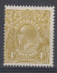 Australia 1926-30 4d Yellow-Olive Perf 14 MLH SG91 - Nuevos