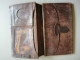 Ancien Grand Portefeuille En Cuir Gravure Femme Et Rose - Leather Goods 