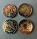 LITHUANIA UNC SET Of 4 X 2 EUR Coins "Historical Regions" Coat Of Arms. New From Mint Rolls! - Lituania