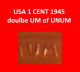 * WHEAT PENNY (1909-1958): USA  1 CENT 1945 DISCOVERY COIN UNPUBLISHED! WARTIME (1939-1945)! ·  LOW START · NO RESERVE! - Erreurs