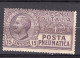 Z6069 - ITALIA REGNO PNEUMATICA SASSONE N°1 * - Poste Pneumatique