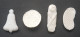 LOT DE 4 FEVES BLANCHES - LUNE SOURIANTE - CLOCHE - 2 NOURRISSONS LANGES - Anciennes