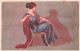 Illustrateur - Corbella - Femme Assise De Profil  - Drapé - Carte Postale Ancienne - Corbella, T.