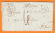 1842 - Enveloppe Pliée De Trevoux, Ain, Simples Fleurons Vers Bologne, Haute Marne - Décime Rural - Cad Transit - Taxe - 1801-1848: Précurseurs XIX