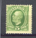 SUE Yv. N° 41  *  5 ö Vert-jaune  Oscar II  Cote 3 Euro BE  2 Scans - Neufs