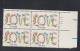 Sc#1951, Plate # Block Of 4 20-cent, Love Theme, US Postage Stamps - Plattennummern