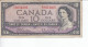 Monnaie (123261) Banque Du Canada 1954 Dix Dollars Série PT9354305 Beattie/Raminsky - Canada