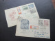 CSSR 1954 / 55 2x Auslands - Überseebrief Einschreiben Rumburk Und Pisek Nach Galle Ceylon Viele Stempeln Rückseitig - Brieven En Documenten