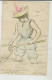 Illustrateur HENRI BOUTET - Jolie Carte Fantaisie Femme Pêcheuse Avec épuisette (1901) - Boutet