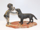 -JOLI SUJET ART DECO REGULE Signé P.SEGA PETITE FILLE & SON CHIEN Sur MARBRE   E - Andere & Zonder Classificatie