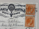 Luxembourg 1927 Belle Carte No 166 X 2 Oblitéré 8 Septembre 1927 Poste Aérienne Par Ballon De Roodt Vers Metz - Commemoration Cards